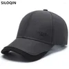 Casquettes de baseball SILOQIN taille réglable hommes coton casquette de baseball chapeau noir mode tout-match sport décontracté mâle os papa chapeaux