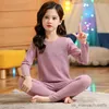 Pyjamas Automne Hiver Sous-Vêtement Thermique Costume Filles Vêtements Ensembles Garçons Pyjama Ensembles Bébé Sans Trace Vêtements De Nuit Chauds Couleurs Bonbons Vêtements Pour Enfants