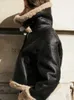 Parka da donna in piumino Giacca da motociclista double face in ecopelle da donna Nuova pelliccia sintetica calda giacca in lana d'agnello addensata con risvolto Cappotto corto da donna Capispalla in PU J231219