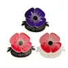 Pins Brooches RSHCZY Red And Purple Poppies For Women Vintage Enamel Pins Backpacks Hat Bag Jewelry Gift Scarf Buckle256k