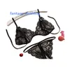 2PCS Cheap Price Nude Woman Three-point Girls Bra Panty See Through Lace Thong Transparent Women Sexy Lingerie Set