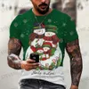 Herren-T-Shirts 2022 Unisex Weihnachten Herren- und Damen-T-Shirt Festival Party Kurzarm Top Lässige Mode Schneemann Cartoon 3D-Druck T-Shirts T231219