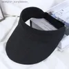 Visir Summer Fashion Beach Hat Cool Empty Top Str Foldbar C för Womens Wide Brim Sunhat Outdoor UV Protective Sun Visor Hatl231219