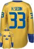 Drużyna Pucharu Świata 2016 Sweden Hockey Jerseys Lundqvist Markstrom Ekman Larsson Sedin Eriksson Steen Backstrom Silfverberg Custom Hockey Jerseys 62