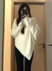 Rollkragenpullover Frauen Baggy Mode Design Pullover Französisch Einfarbig Verdickt Strickpullover Übergroßen 240102