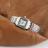 Relógios de pulso de luxo moda quadrado relógios femininos marca senhoras quartzo relógio de pulso clássico prata simples femme banda de aço relogio feminino 231219