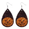 2021 Nieuwe Cross Elf Pumpkin Scary Bat Element Halloween lederen oorbellen voor dames