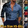 Camisas casuais masculinas básicas impressão personalizada design clássico botão para baixo camisa de manga longa diário fino ajuste commuter XS-8XL