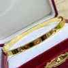 Love bangl Narrow edition Couple gold plated bangle for woman designer 16-19CM bracelet Set crystal 18K T0P quality jewelry crystal fashion European size 007