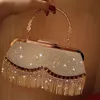 Saco de noite banquete bolsas diamantestudded tassel sacos femme bolsa de casamento vestido frisado festa embreagem 231218