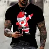 Homens camisetas Papai Noel Imprimir camiseta para homens festa de ano novo roupas de moda natal harajuku manga curta o-pescoço tops camisetas de grandes dimensões t231219