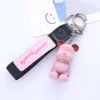 Partihandel tecknad Violent Action Figure Keychain Söt bågbindningsbjörnbil Key Chain Pendant för kvinnor och män