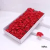 装飾的な花10PCS DIY人工花石鹸ヘッドフォーエバーウェディングブーケチェリーブロッサムハンドホールド