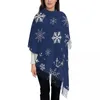 Scarves Women's Scarf With Tassel Snowflakes Winter Christmas Large Warm Shawl Wrap Cartoon Snow Xmas Daily Wear Cashmere