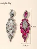 Pendientes colgantes de lujo con gema rosa para mujer, joyería de moda, aretes llamativos, regalo de boda para esposa y ella