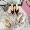 High version diamond studded bowknot high-heeled fashion sandals home pointed elastic wine cup heel women's shoes