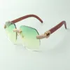 Designer micro-pave diamond sunglasses 3524024 with original wood arms glasses Direct s size 18-135mm2648