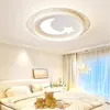 Luzes de teto 60W brilhante estrela lua lâmpada acrílica branco quarto infantil moderno luz LED