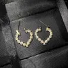 Stud Earrings Gold Jewelry Diamond For Women Aros Mujer Oreja Orecchini Bizuteria Solid Yellow Girls189B