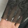 Hot Diamond Dress For Women Hollow Mesh Skirt Set Sexy Open Back Suspended Tank Top High Waist Skirt