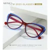 Solglasögon Läsglasögon Anti-Blue Cat Eye Double Color Optical Harts Trend Reyeglasses Presbyopia Computer 0 to 6