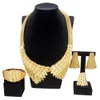 Wedding Jewelry Sets For Women Gold Plating Necklace Earrings Pendant Feather Shape Simple Fashion Gift SYHOL 231219