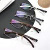 Gafas de sol Vazrobe Rimless Geatess Frame Men Mujeres Gafas Miopes Miopes en marco Masculino 0 -150 -200 -250 Galencia para receta