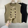 Gilet da donna 2023 asimmetrico primavera e autunno girocollo doppia fila multi bottone irregolare moda casual gilet cappotto