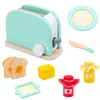 Kitchens Play Food Wooden Toys Kitchen Pretend Play House Toy Wooden Simulation Toaster Machine Coffee Machine Food Mixer Kids Early Education Gift 231218