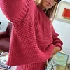 Damskie dresy jesienne 2 -częściowy zestaw dzianin luźny sweter szorty Kobiety vintage stroje eleganckie mody pasujące do zimowych skoczków