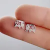 Orecchini a bottone Huitan Divertente Elefante per ragazza Placcato in argento Semplice ed elegante da indossare ogni giorno Accessori per donna Gioielli