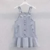 Girl's Dresses Kids Sets for Girls Outfits Preppy White Shirt Denim Dress School Uniform Children Costumes Baby Clothes 4 6 7 8 9 10 12 Years