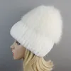 Ampla borda chapéus balde mulheres inverno luxo real rex coelho chapéu de malha top natural boné genuíno 231218