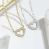 Naszyjnik nowej przybycia Trendy Gold Choker Diamond Heart Naszyjnik dla kobiet