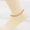Ножные браслеты Модный браслет из нержавеющей стали Простой золотой цвет Cu Link Chain lticolor Эмалированные браслеты на ногу Летние женские браслеты JewelryL231219