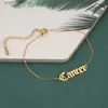 Tornozeleiras Cazador personalizado Nome personalizado Anklet for Women Gold Color Aço inoxidável Corrente de aço descalço Jóias de pulseiras de tornozelas 2023L231219