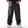 Survêtements pour femmes grande taille 30 44 jeans mode lâche grandes poches hip hop skateboard décontracté hommes denim noir design marque 231219