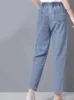 Mulheres jeans vintage cintura alta tornozelo azul harem elástico denim calças tamanho grande 4xl mulher jogger vaqueros casual baggy spodnie 231219