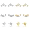 Kolczyki stadnonowe Dainty Mini Star Ear Rets For Women Kolor Złoty Krin z płaski płat układ mody E372