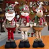 Christmas Tree Decor Year Ornament Reindeer Snowman Santa Claus Standing Doll Home Decoration Merry Height 48cm 210911252G