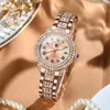 Titta på Women Watches bästsäljande produkter Luxury Watch Luxury Brand OleVs Watch Armband Set Diamond Steel Band Movement Watche Diamond Watch med Box 9943