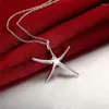 Halsbandörhängen Set 925 Sterling Silver Starfish Star Earring For Woman Wedding Engagement Party Fashion Charm smycken