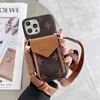 Designer Phone Cases for iPhone 15 14 13 12 11 Pro Max Card Wallet Crossbody Purse 18 17 16 15pro 14pro 13pro 12pro Plus Luxury Leather Purse with Box