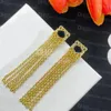 Classic 18K Gold Plated Earrings Fashion Tassel Style Chic Pendant Earrings Studs Anniversary Valentine Birthday Gifts