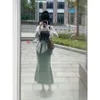 Blouses pour femmes Coréen Vintage Court Vêtements d'extérieur Denim Layup Wear Top Débardeur Blanc Sangle Chemise À Manches Longues Femmes Vêtements Deux Pièces Ensemble