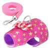 Colliers de chien Laisses Petit animal de compagnie Lapin Hamster Bowtie Rayé Étoile Harnais Gilet Laisse Traction Corde Pour bébé furets animaux rats Bowknot Sangle de poitrine 231218