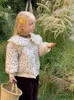 En bas pelage parkas coréen enfants vêtements filles peluche coton veste winte version florale chaude