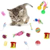 21PCS Cat Interaktywne zabawki Kitten Toys Składany Rainbow Cat Tunel Tunnel Golf z piłkami z piór i myszami dla kotka