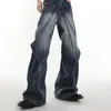 Niche Design To Do Old Washed Jeans Deconstructed Cut Piece Design Sense Variable Flare Pants Hose mit weitem Bein