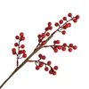 Fleurs décoratives branche de baies rouges artificielles mini faux fruits pour décorations d'arbre de Noël artisanat décor de mariage ornement de l'année chinoise